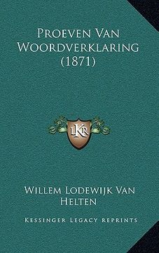 portada Proeven Van Woordverklaring (1871)