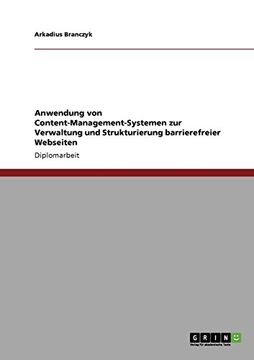 portada Anwendung von Content-Management-Systemen zur Verwaltung und Strukturierung barrierefreier Webseiten (German Edition)