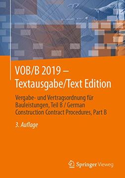 portada Vob/B 2019 - Textausgabe/Text Edition: Vergabe- und Vertragsordnung für Bauleistungen, Teil b / German Construction Contract Procedures, Part b (en Alemán)