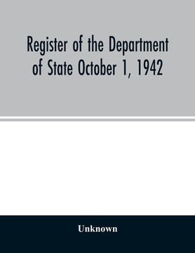 portada Register of the Department of State October 1, 1942 (en Inglés)