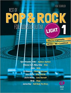 portada Best of pop & Rock for Acoustic Guitar Light 1: Solo Arrangementsnoten + tab + Leadsheet (in German)