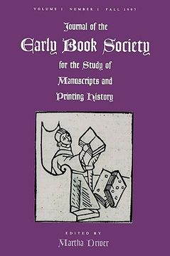 portada journal of the early book society vol one (en Inglés)