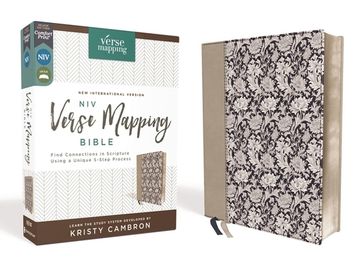 portada Holy Bible: New International Version, Verse Mapping Bible, Leathersoft, Navy Floral, Comfort Print; Find Connections in Scripture Using a Unique 5-Step Process 