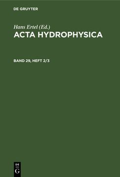 portada Acta Hydrophysica. Band 27, Heft 2 (en Alemán)