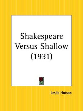 portada shakespeare versus shallow (en Inglés)