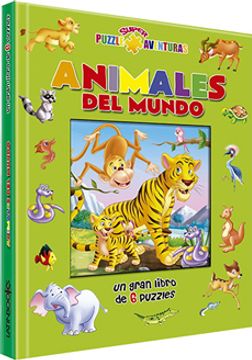 portada Animales del Mundo un Gran Libro de 6 Puzzles (Coleccion Puzzle Super Aventuras) (Cartone) (in Spanish)