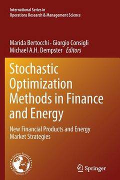 portada Stochastic Optimization Methods in Finance and Energy: New Financial Products and Energy Market Strategies (en Inglés)