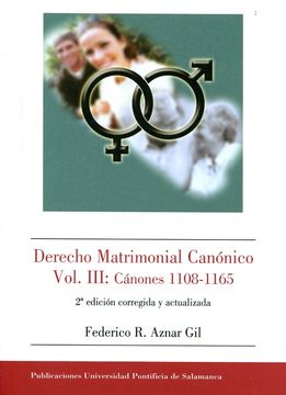 portada Derecho Matrimonial Canónico Volumen III: Cánones 1108-1165