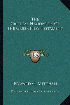 portada the critical handbook of the greek new testament (in English)