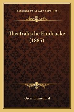 portada Theatralische Eindrucke (1885) (in German)