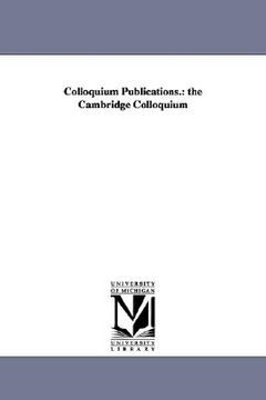 portada colloquium publications.: the cambridge colloquium (in English)