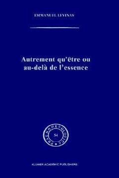 portada autrement qu'etre ou au-dela de l'essence (in French)