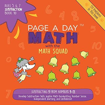 portada Page a Day Math Subtraction Book 10: Subtracting 10 from the Numbers 10-22