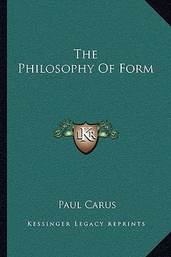 portada the philosophy of form