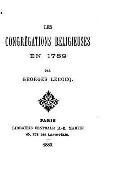 portada Les Congrégations Religieuses En 1789 (en Francés)
