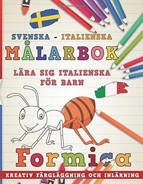 portada Målarbok Svenska - Italienska i Lära sig Italienska för Barn i Kreativ Färgläggning och Inlärning (Lär dig Språk) 