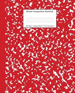 portada Marble Composition Notebook College Ruled: Red Marble Notebooks, School Supplies, Notebooks for School (en Inglés)