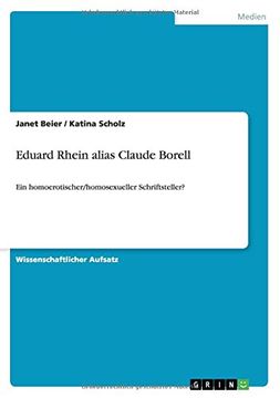 portada Eduard Rhein alias Claude Borell (German Edition)