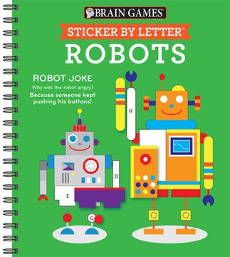 portada Sticker Puzzles Robots (Brain Games - Sticker by Letter) (en Inglés)