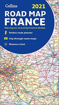 portada 2021 Collins map of France [Idioma Inglés]: Folded Road map (Collins Road Atlas) (en Inglés)