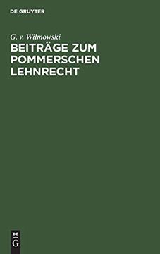portada Beiträge zum Pommerschen Lehnrecht (in German)