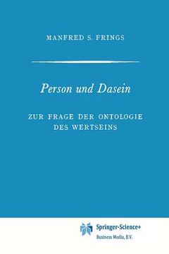 portada Person Und Dasein: Zur Frage Der Ontologie Des Wertseins