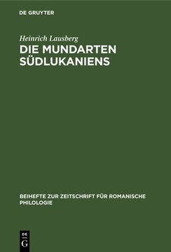 portada Die Mundarten Südlukaniens (en Alemán)