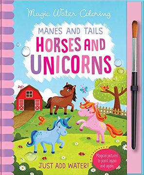 portada Manes and Tails - Horses and Unicorns (Magic Water Colouring) (en Inglés)