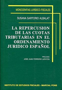 portada La Repercusion de Cuotas Tributarias en Ordenamiento Juridico esp Añol (in Spanish)