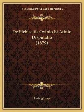 portada De Plebiscitis Ovinio Et Atinio Disputatio (1879) (in Latin)