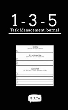 portada 135 Task Management Journal - Black Cover 