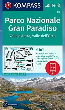 portada Kompass Wanderkarte 86 Parco Nazionale Gran Paradiso, Valle D'aosta, Valle Dell'orco 1: 50. 000 (en Alemán)
