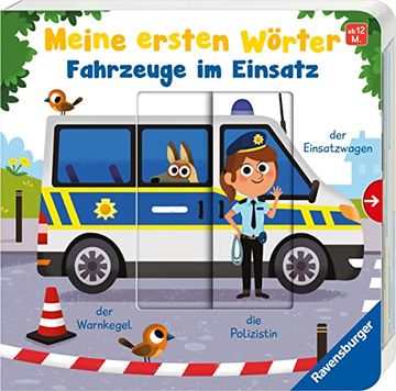 portada Meine Ersten Wörter: Fahrzeuge im Einsatz - Sprechen Lernen mit Großen Schiebern und Sachwissen für Kinder ab 12 Monaten (en Alemán)