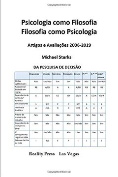 portada Psicologia Como Filosofia Filosofia Como Psicologia -- Artigos e Avaliações 2006-2019 (in Portuguese)