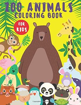 portada Zoo Animals: Coloring Book for Kids Ages 3-8 (Volume 1) (en Inglés)