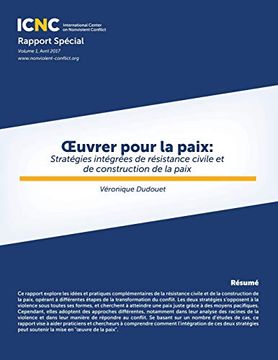 portada Å Uvrer Pour la Paix: Stratã Gies Intã grã es de rã Sistance Civile et de Construction de la Paix (en Francés)