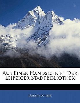 portada Aus Einer Handschrift Der Leipziger Stadtbibliothek (en Latin)