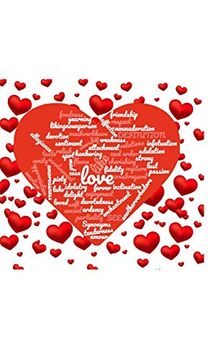 portada Valentine's red Hearts Creative Love Blank Note Book 