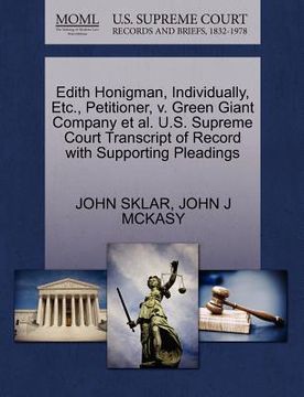 portada edith honigman, individually, etc., petitioner, v. green giant company et al. u.s. supreme court transcript of record with supporting pleadings (in English)
