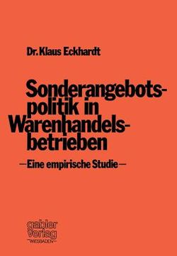 portada Sonderangebotspolitik in Warenhandelsbetrieben: Eine Empirische Studie (en Alemán)