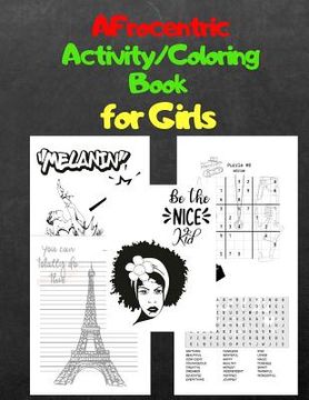 portada Afrocentric Activity/Coloring Book for Girls: Sudoku, Word Search, & Coloring Images with Positive Affirmations (en Inglés)