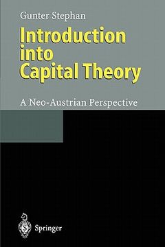 portada introduction into capital theory: a neo-austrian perspective (en Inglés)