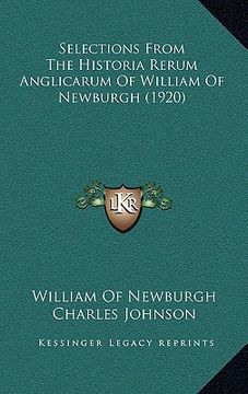 portada selections from the historia rerum anglicarum of william of newburgh (1920) (in English)