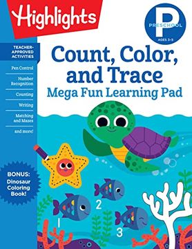 portada Preschool Count, Color, and Trace Mega fun Learning pad (Highlights Mega fun Learning Pads) (en Inglés)