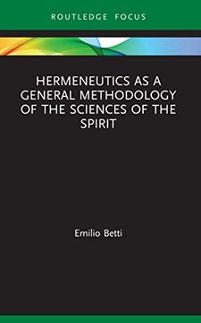 portada Hermeneutics as a General Methodology of the Sciences of the Spirit (en Inglés)