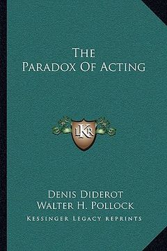 portada the paradox of acting (in English)