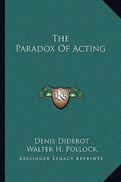 portada the paradox of acting (en Inglés)