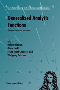 portada generalized analytic functions: theory and applications to mechanics