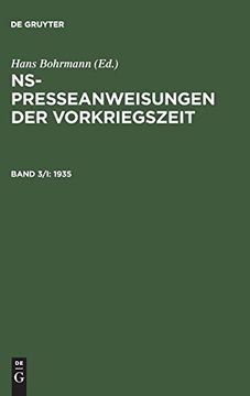 portada Ns-Presseanweisungen der Vorkriegszeit, Band 3 (en Alemán)