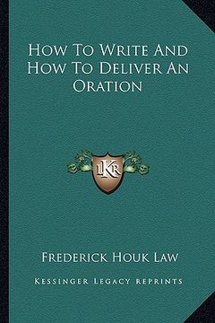 portada how to write and how to deliver an oration
